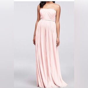 David’s Bridal Blush Pink Strapless Gown 22 Plus